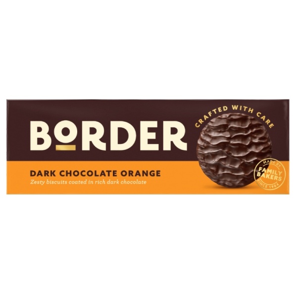 Dark Chocolate Orange Border Biscuits Box 150g